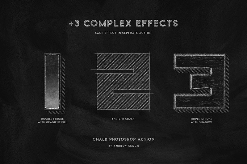 Photoshop粉笔字效果动作 插件预设 第1张