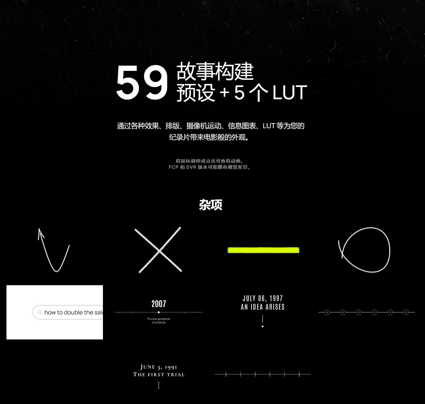 MotionVFX – mStorytelling 59个终极历史叙事纪录片工具排版图表LUT电影效果包FCPX插件 , 第10张