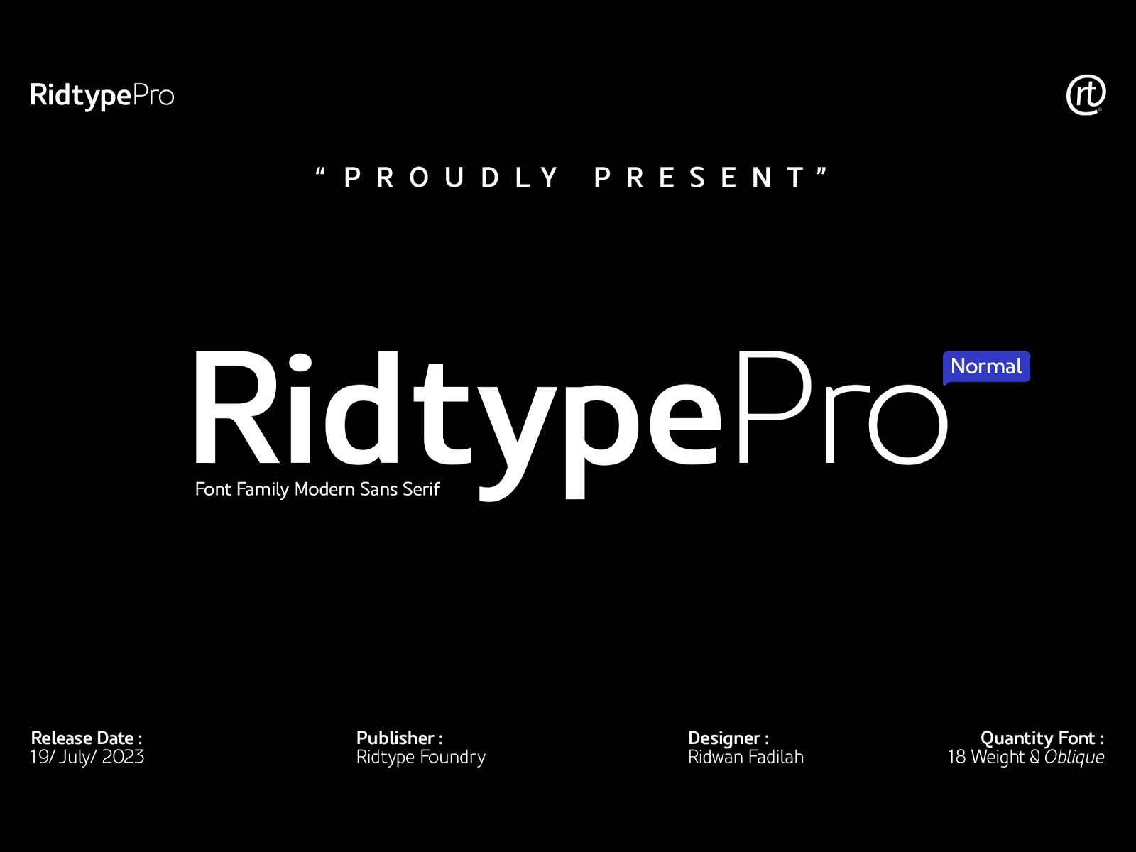 高质量现代品牌设计海报杂志排版无衬线英文字体 Ridtype Pro Font Family 设计素材 第1张