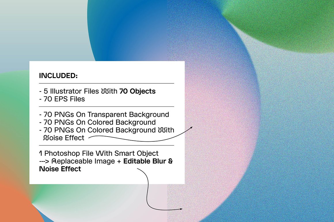 LOROFORM 70个抽象艺术渐变混合噪声几何图形海报背景设计元素包 GRADIENT BLEND NOISE VOL. 1 图片素材 第2张