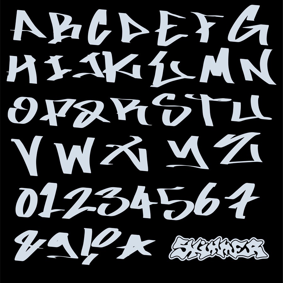 高质量复古Y2K千禧风手绘垃圾反设计笨拙丑陋英文装饰字体 SKIMMER Typeface 设计素材 第4张