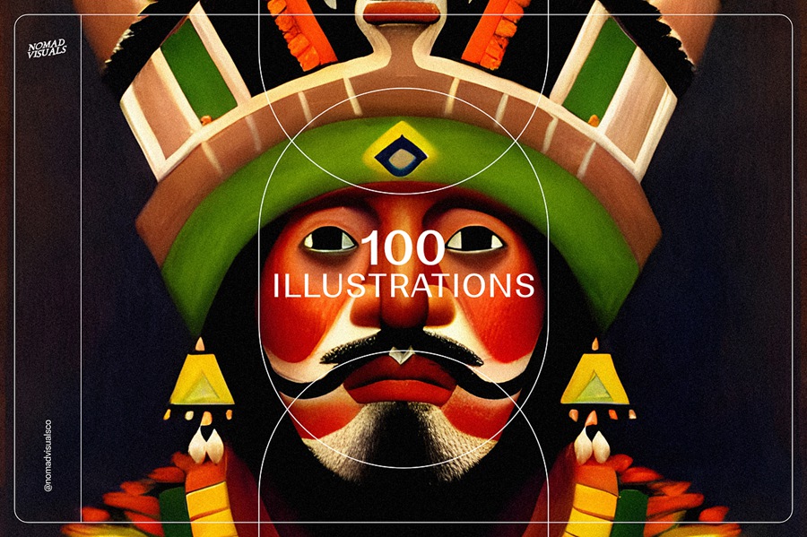 100款高质量古代原始部落土著少数民族人物半身肖像插画图片素材 Portraits Vol.04 图片素材 第10张