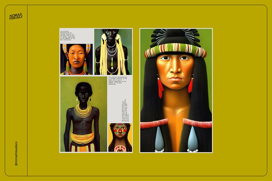 100款高质量古代原始部落土著少数民族人物半身肖像插画图片素材 Portraits Vol.04 图片素材 第18张