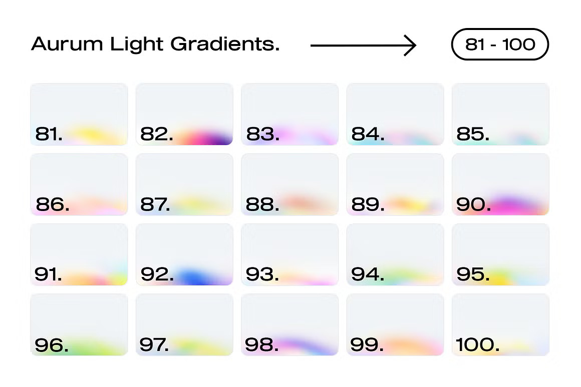 潮流弥散渐变光晕未来科技感噪点肌理背景素材 100 Aurum Light Gradients Collection 图片素材 第6张