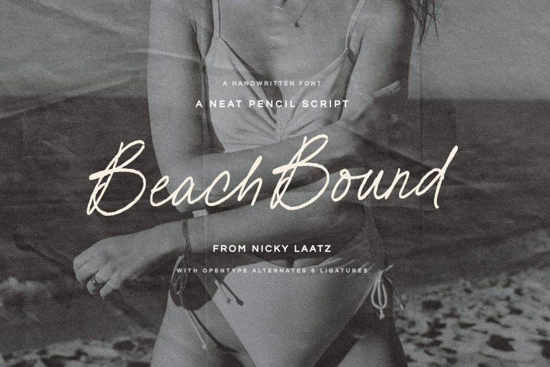 时尚优雅女性化手写铅笔签名包装品牌设计PSAI英文字体安装包 Beach Bound Script Typeface , 第1张