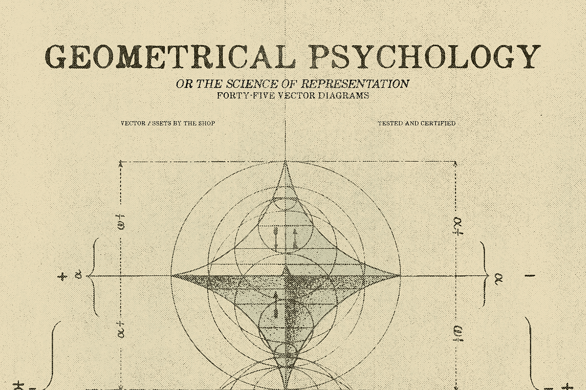 80年代复古美学几何学术科研矢量插图素材合集 Geometrical psychology diagrams 图片素材 第1张