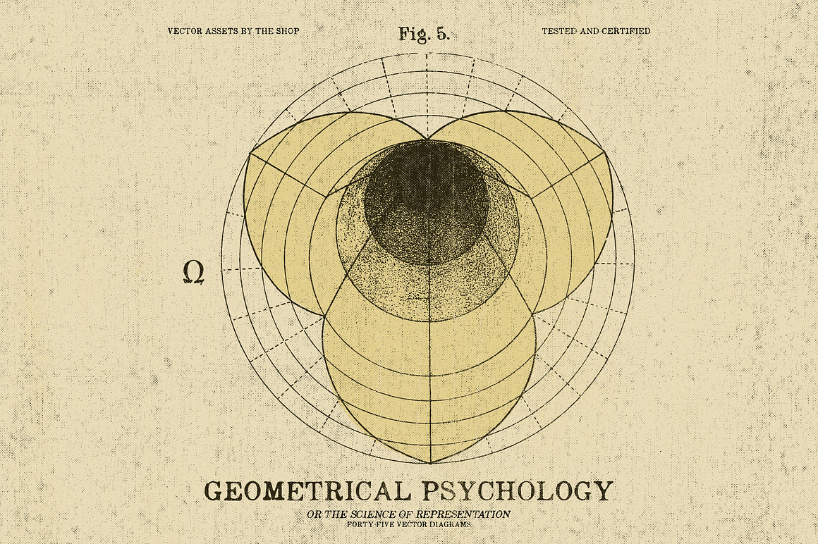 80年代复古美学几何学术科研矢量插图素材合集 Geometrical psychology diagrams 图片素材 第4张