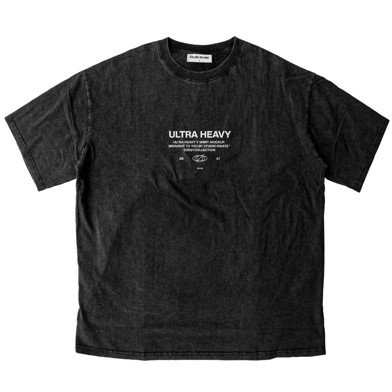 Studio Innate 复古洗涤高级街头落肩服装T恤PSD样机模型 Ultra Heavy T-Shirt Mockup 样机素材 第3张