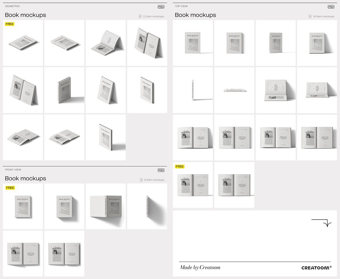 Creatoom 55个侘寂风极简精装书籍画册封面设计作品贴图场景PSD样机素材 55 book mockups 样机素材 第6张