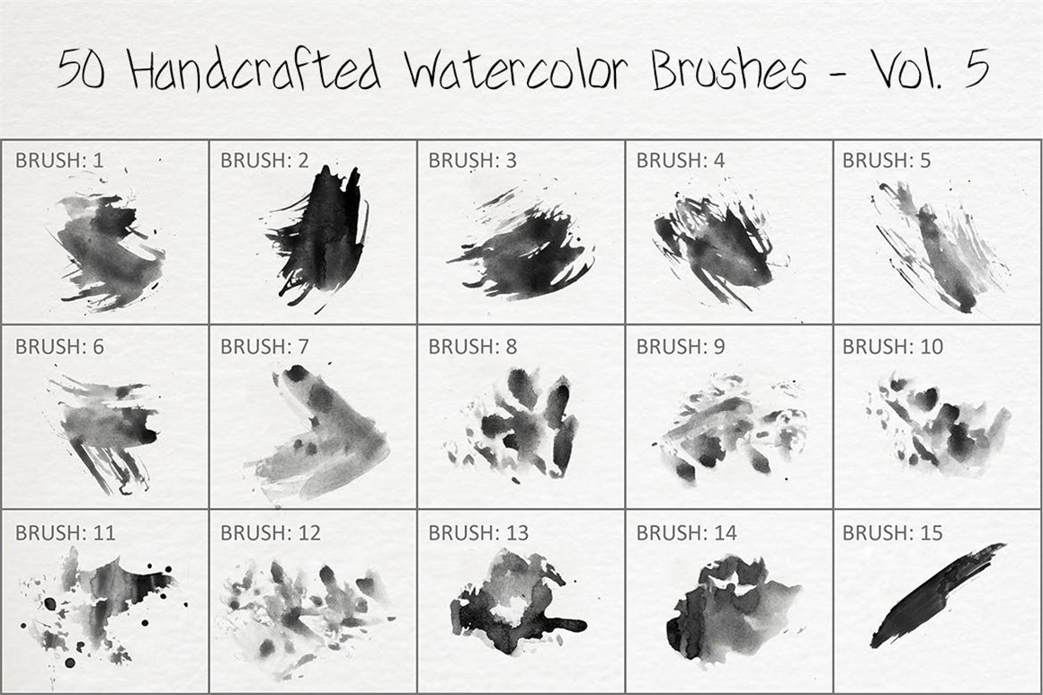 445个新潮大胆中国风绘画飞溅水彩笔触美感海报封面PS笔刷 Handcrafted Watercolor Brushes 笔刷资源 第16张