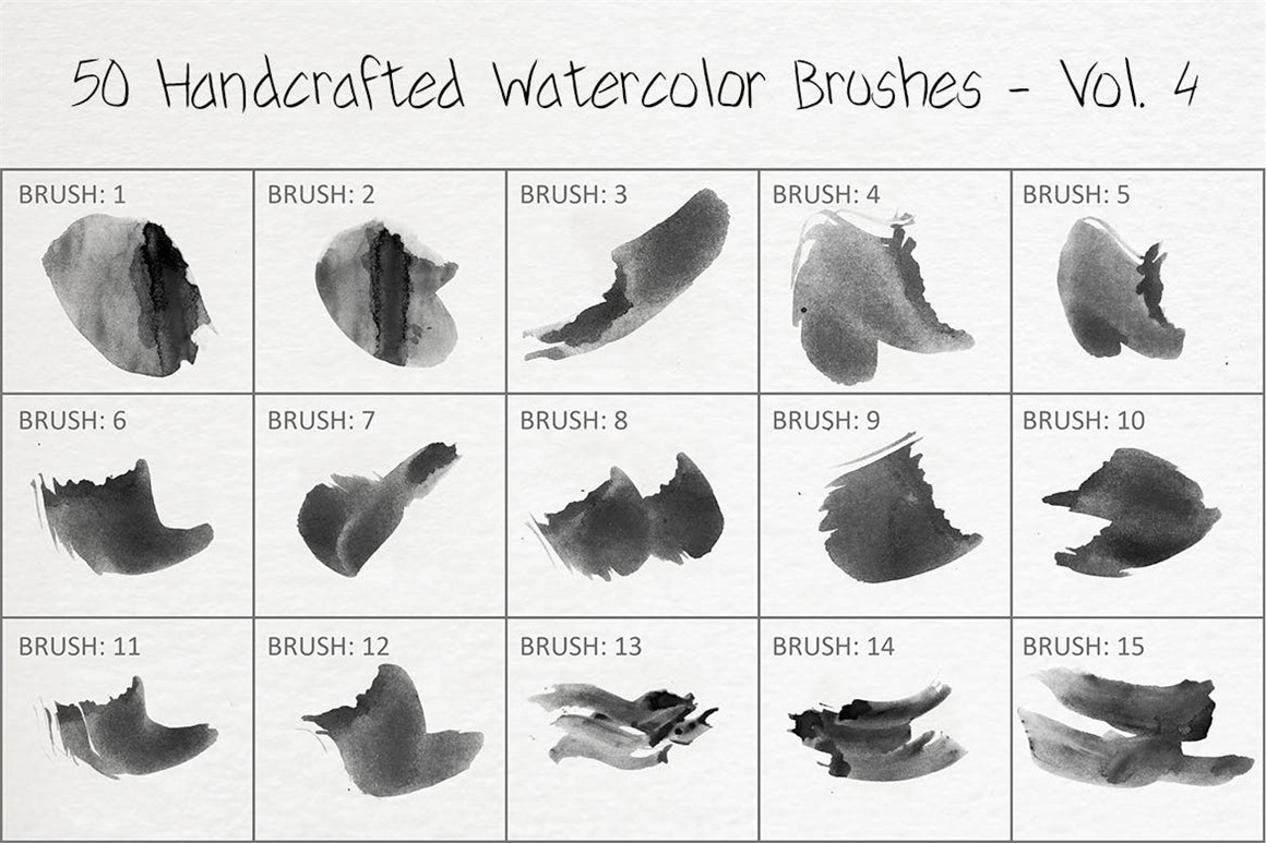 445个新潮大胆中国风绘画飞溅水彩笔触美感海报封面PS笔刷 Handcrafted Watercolor Brushes 笔刷资源 第17张