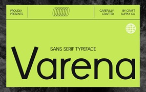 现代时尚品牌海报徽标设计无衬线英文字体安装包 Varena – Sans Serif Typeface