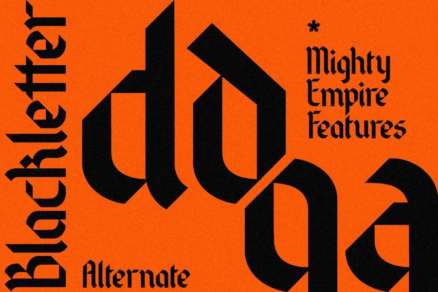 时尚复古品牌海报徽标设计无衬线英文字体安装包 Mighty Empire – Modern Blackletter 设计素材 第3张