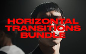 Fcpx插件 89组故障胶片打孔纸张拼贴VHS模拟视频转场过渡特效 Horizontal Transitions Bundle