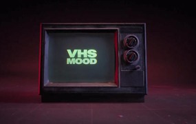 AE模板 9组复古旧电视显示器VHS效果模拟标题LOGO动画特效 VHS Mood Titles & Logo