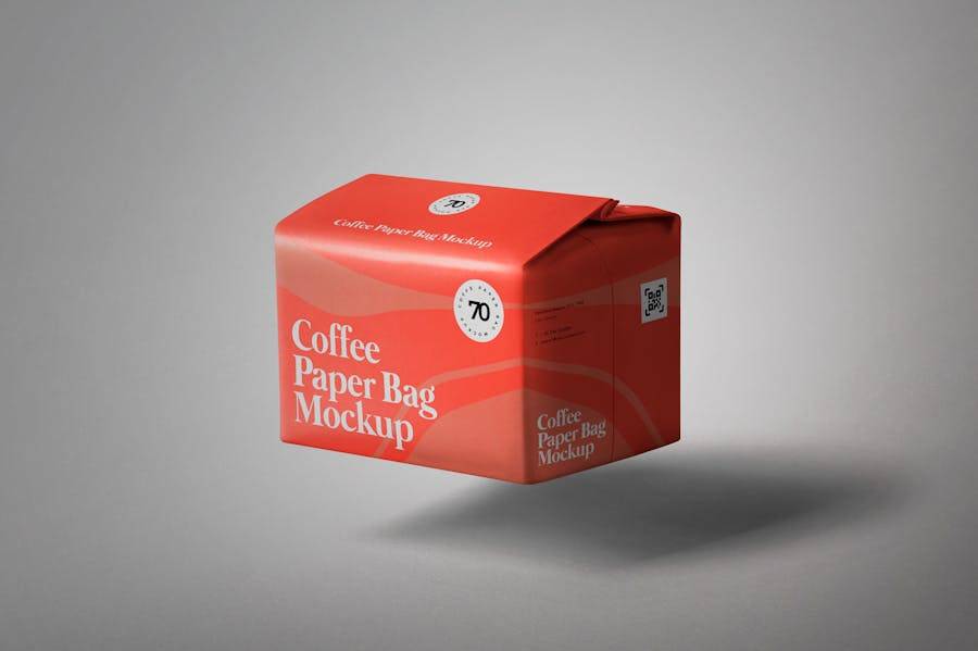 逼真咖啡包装袋设计展示效果图PS智能贴图样机模板素材 Coffee Bag Mockup , 第5张