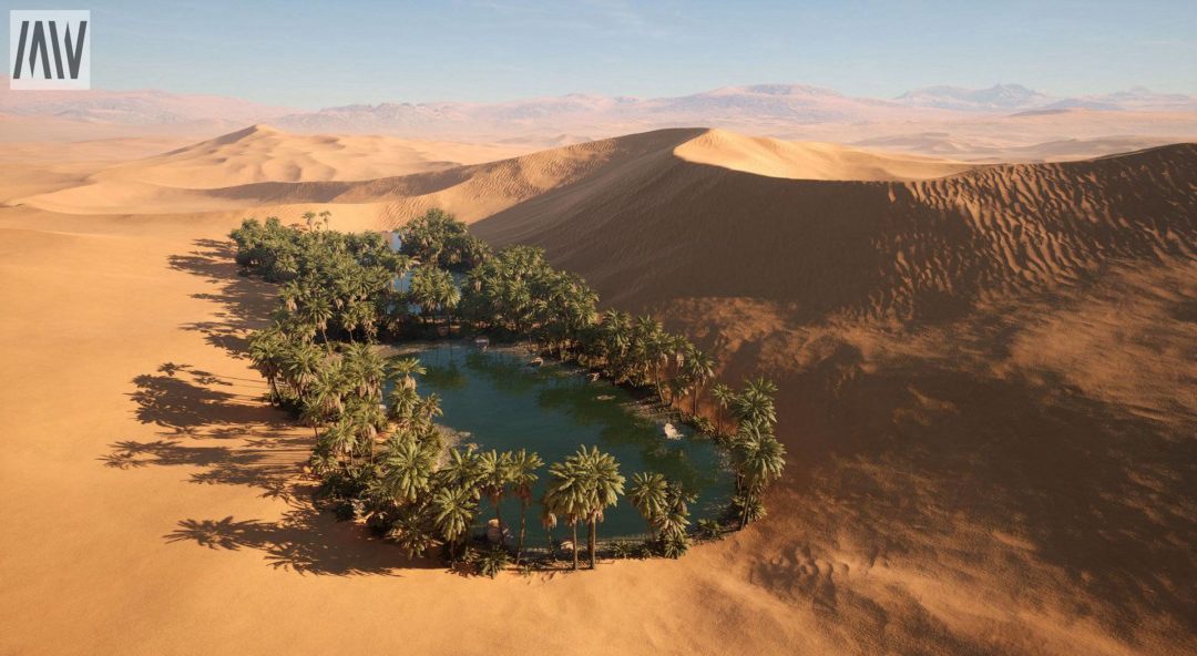 UE素材 沙漠戈壁绿洲椰子棕榈树湖泊场景3D模型素材 Unreal Engine – Dune Desert Landscape , 第16张