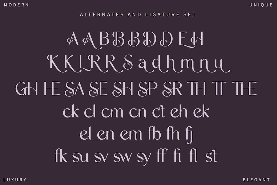 优雅品牌杂志海报徽标设计无衬线英文字体安装包 Achemist Modern Font , 第3张