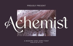 优雅品牌杂志海报徽标设计无衬线英文字体安装包 Achemist Modern Font