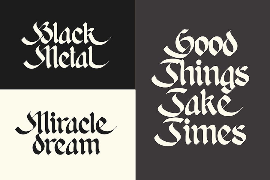 优雅哥特式品牌海报徽标设计装饰英文字体安装包 Vesgard a Gothic Blackletter Font , 第8张