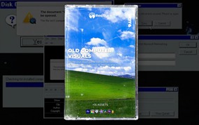 复古微软Windows 98&苹果Mac OS系统界面窗口进度条控件视频动画素材 REELBURN – Old Computer Visuals