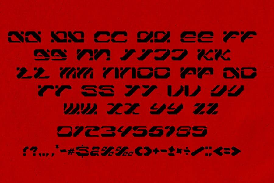 时尚复古赛博朋克品牌服装徽标设计Y2k装饰英文字体安装包 Trust Blood Typeface Y2k Tech Font , 第8张