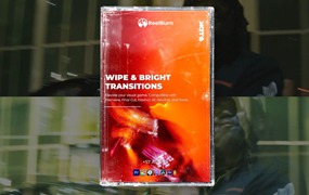 60+组复古电影胶片漏光闪光转场4K视频特效+音效素材包 REELBURN – Wipe And Bright Transitions