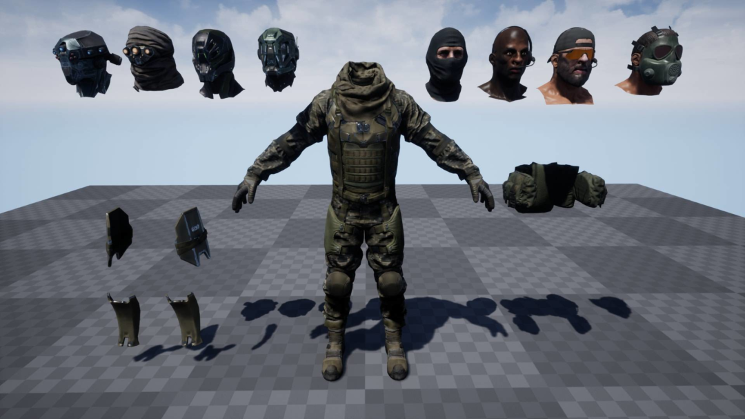 UE素材 射击枪击游戏士兵战士角色3D模板 Unreal Engine – PBR Customized Soldier , 第2张