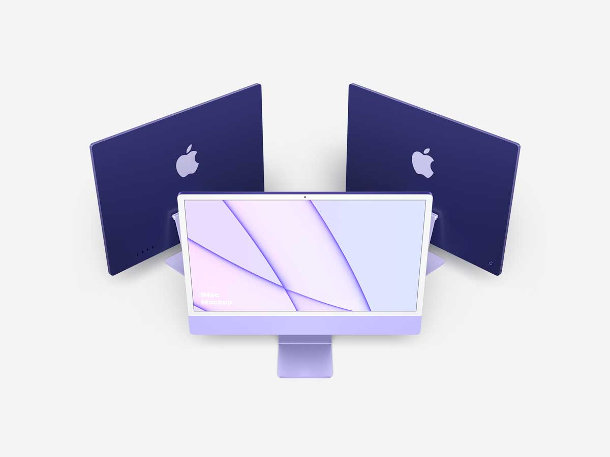 15款简约苹果iMac 24英寸一体机电脑屏幕演示效果图PS贴图样机模板 iMac 24-inch Mockups , 第2张