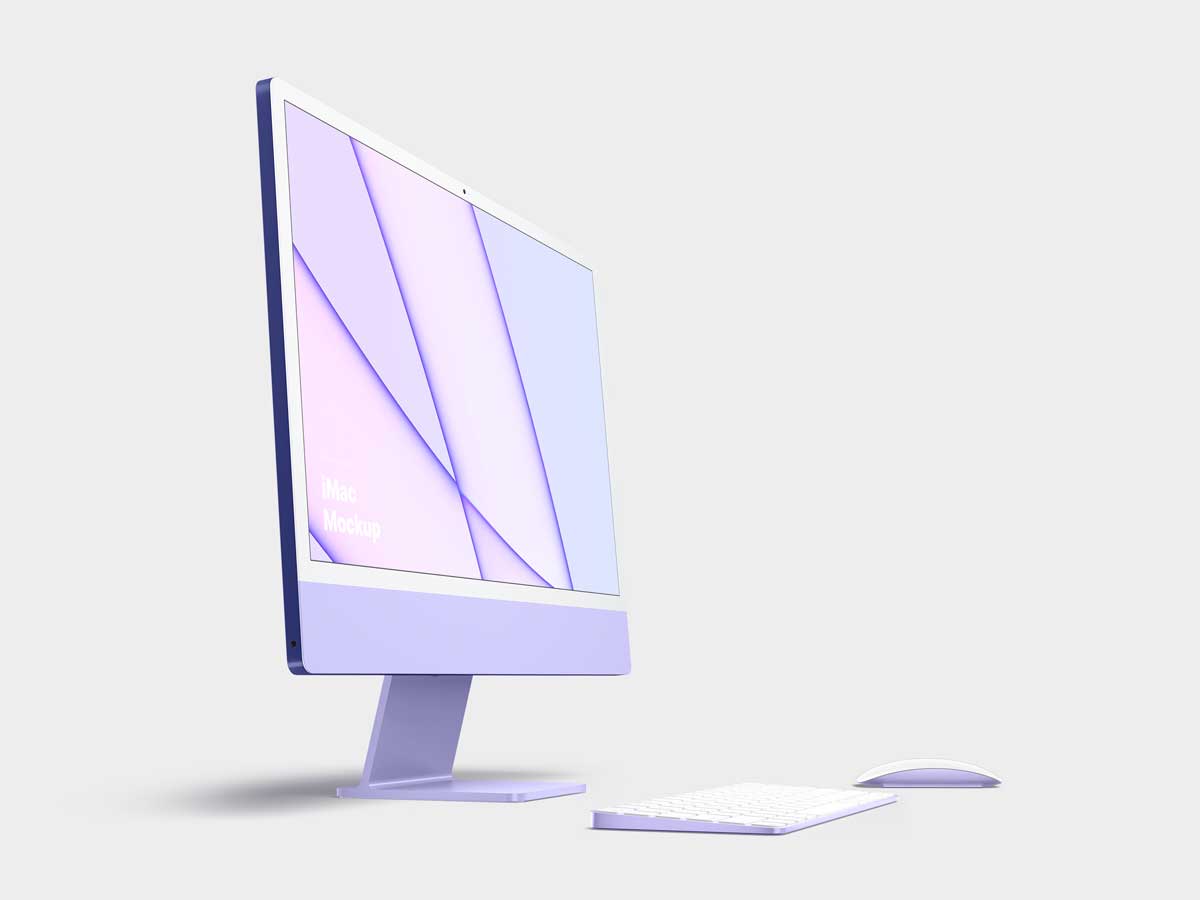 15款简约苹果iMac 24英寸一体机电脑屏幕演示效果图PS贴图样机模板 iMac 24-inch Mockups , 第9张