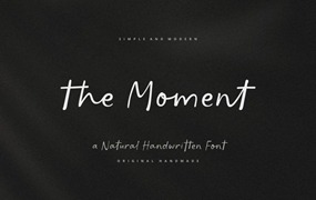 现代优雅卡通文具标题LOGO设计手写签名PSAI英文字体安装包 The Moment Modern Handwriting Font