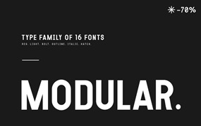 时尚工业风几何品牌徽标LOGO杂志海报标题设计大写无衬线英文字体安装包 MODULAR - 16 FONTS