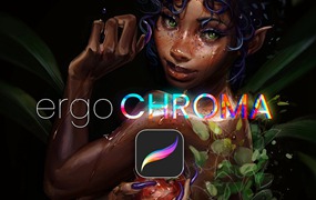 专业卡通漫画水彩绘画着色iPad Procreate笔刷设计素材 ergoCHROMA – Procreate Brushset