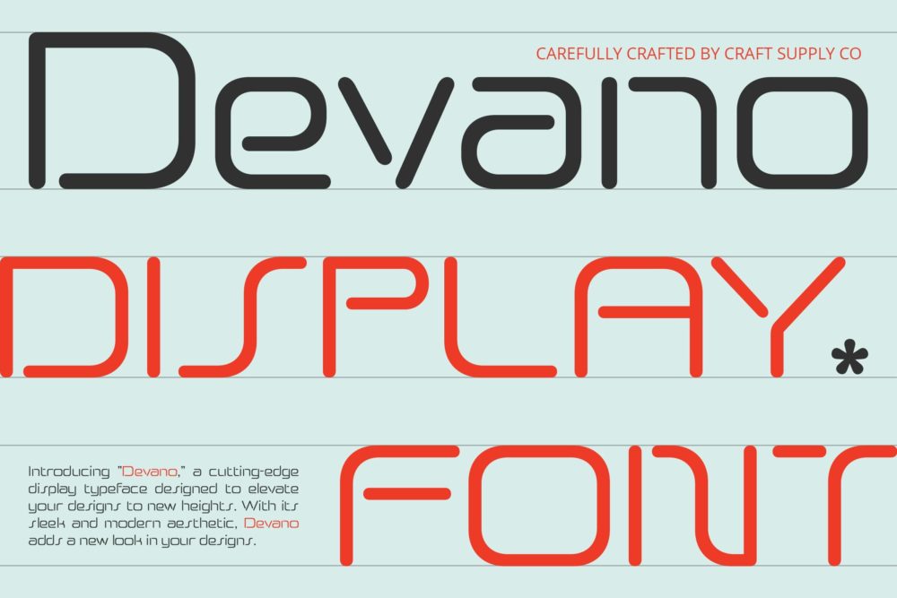 现代时尚未来派品牌海报徽标设计装饰英文字体安装包 Devano – Futuristic Font 设计素材 第1张