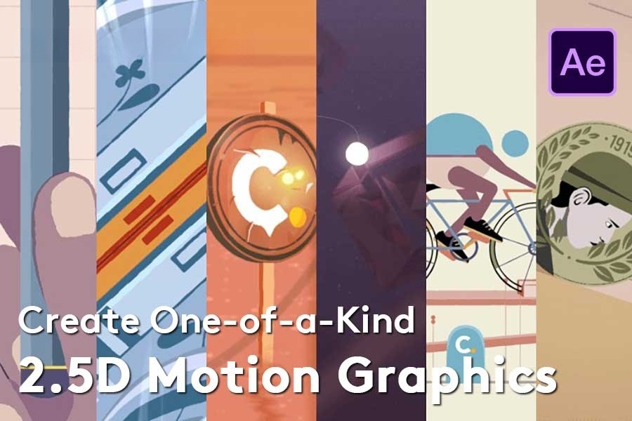 创意图形初高级Motion Graphic MG动画AE教程 中文字幕 Create One-of-a-Kind 2.5D Motion Graphics with After Effects 设计教程 第1张