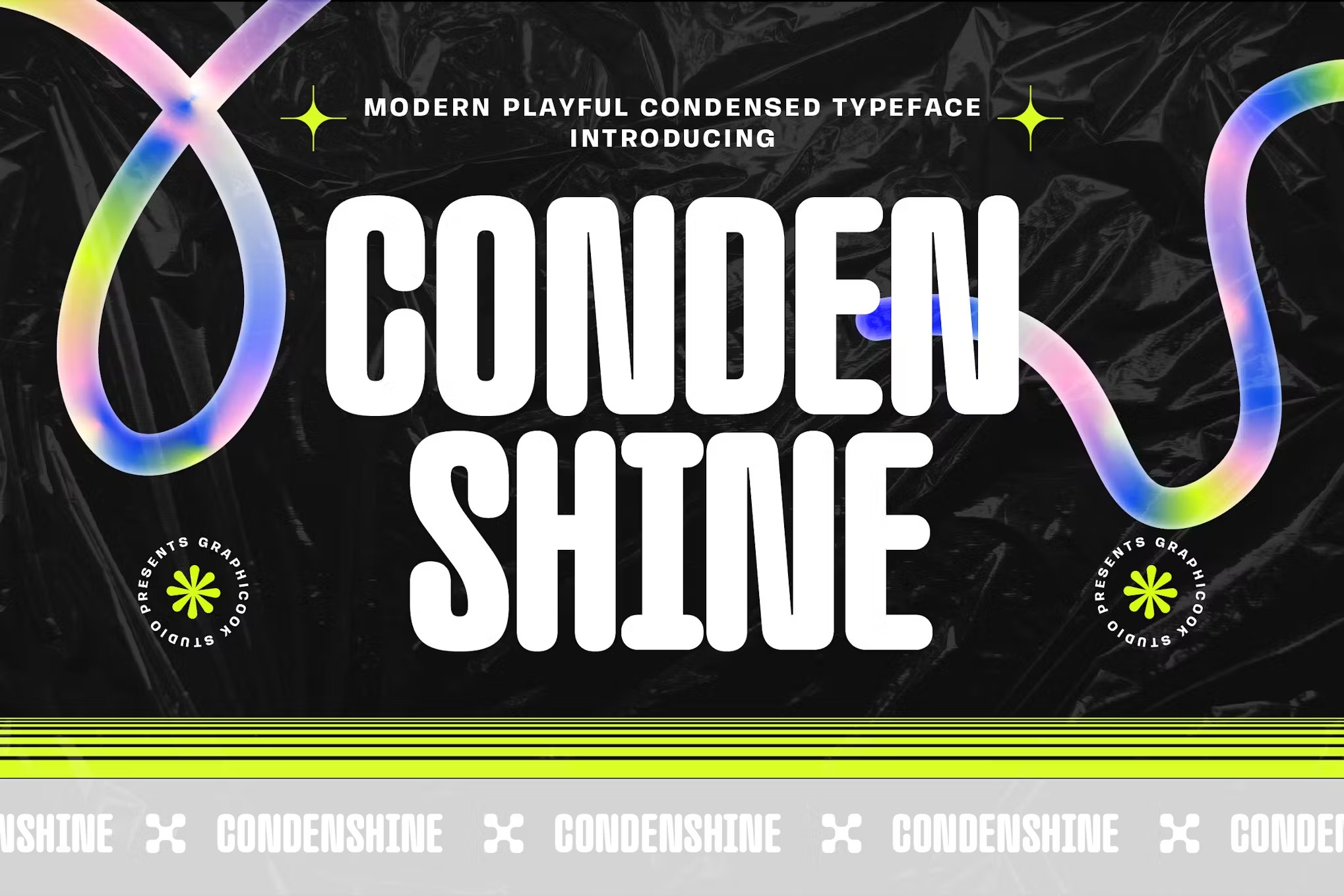 现代时尚杂志包装徽标设计无衬线粗体英文字体安装包 Condenshine , 第1张