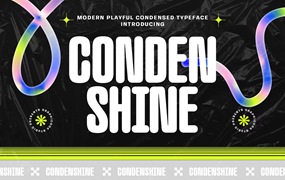 现代时尚杂志包装徽标设计无衬线粗体英文字体安装包 Condenshine