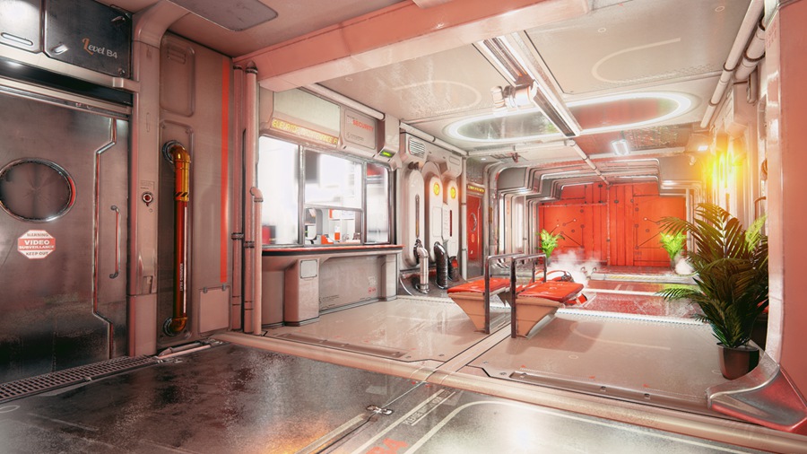 UE素材 未来科幻赛博朋克风飞船内部走廊环境3D模型 Unreal Engine – Scifi Hallway , 第4张