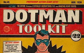 DotMan ToolKit 80年代复古美学波普艺术漫画半色调纸质扫描印刷墨迹纹理包 Vintage Comic Effects