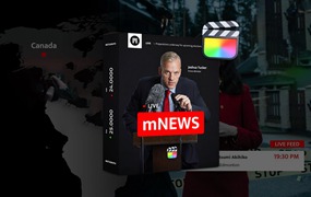 MotionVFX – mNews 商务新闻广播内容传播图表网格标题转场栏目包装效果FCPX插件