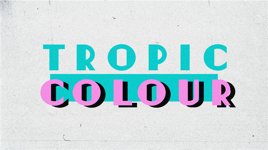 Tropic Colour 80年代复古创意金属渐变3D漫反射排版视觉效果标题AE/PR模板工具包+VHS叠加视频素材 80’S RETRO FILM TITLES . 第8张