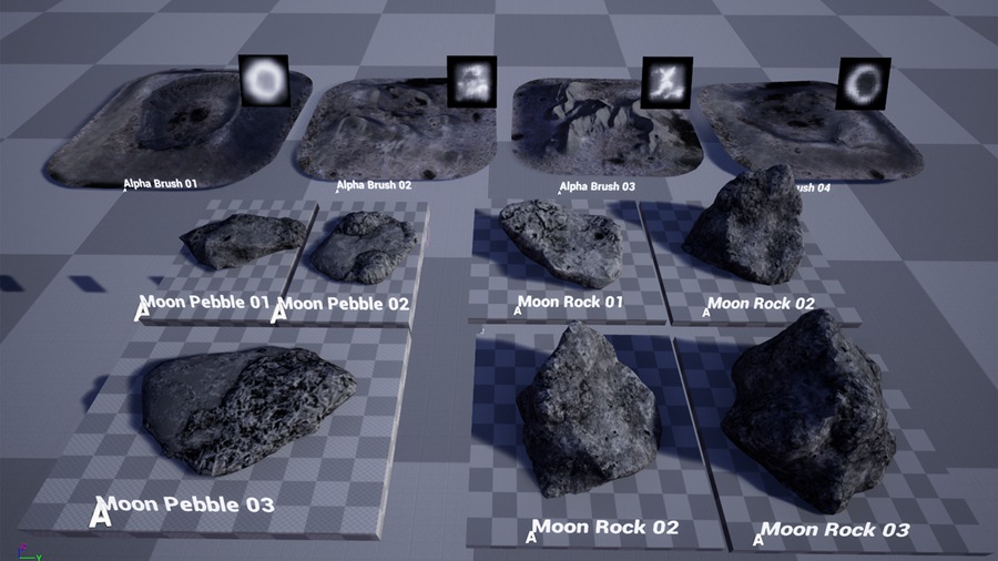 UE素材 月球背景山脉岩石地质3D模型 Unreal Engine – Brushify – Moon Pack , 第4张