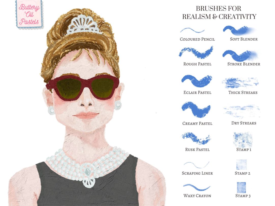 真实的数字油画Procreate绘画笔刷画笔设计素材 Oil Pastel Painting Brushes for Procreate , 第3张