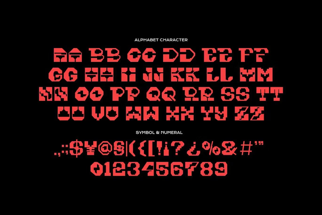 未来科幻赛博朋克品牌海报数字设计装饰英文字体安装包 Knock Tonic – Blocky Futuristic Font , 第4张