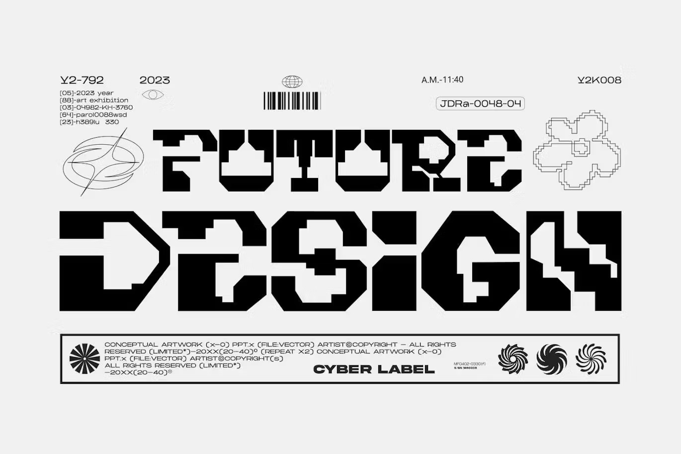 未来科幻赛博朋克品牌海报数字设计装饰英文字体安装包 Knock Tonic – Blocky Futuristic Font , 第5张