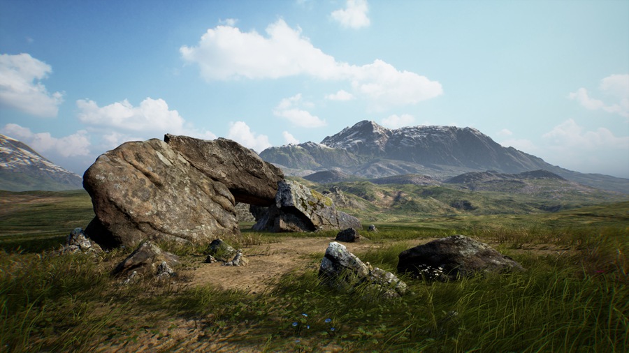 UE素材 虚拟引擎草原草甸山地地形3D模型 Unreal Engine – Brushify – Grasslands Pack , 第2张