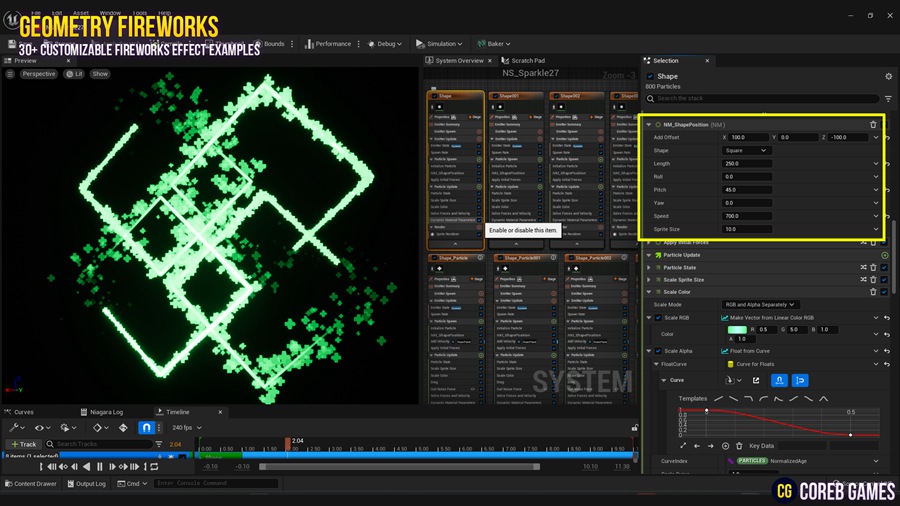 UE素材 火焰能量几何烟花粒子运动模拟视觉特效预设包素材 Geometry Fireworks VFX Pack , 第16张