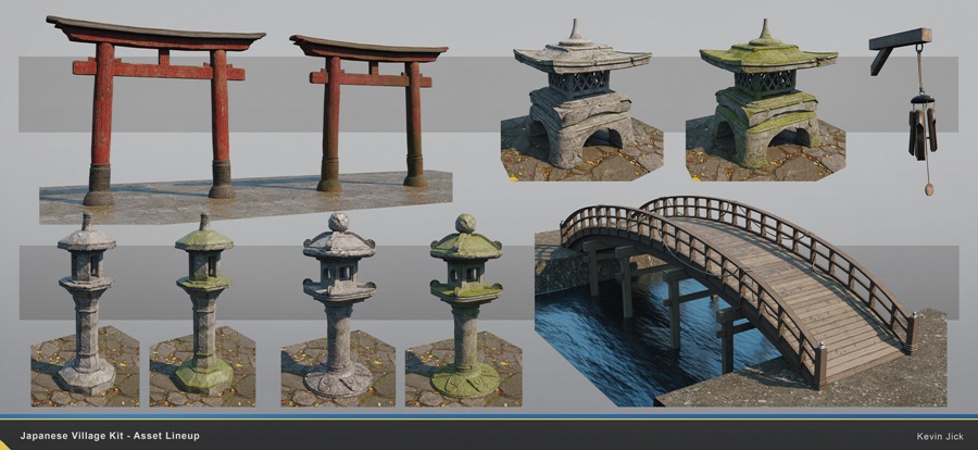 Blender模型 日式风格村庄房屋建筑3D模型+中文视频教程 Japanese Village Kitbash , 第12张