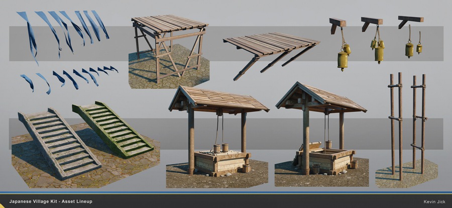 Blender模型 日式风格村庄房屋建筑3D模型+中文视频教程 Japanese Village Kitbash , 第19张