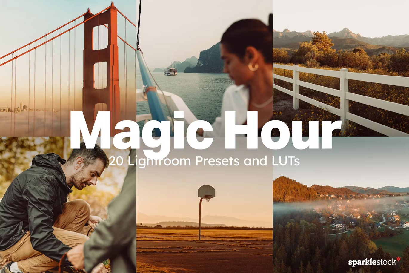 20组暖色调魔法时刻户外景观摄影照片调色Lightroom&LUTs预设 20 Magic Hour Lightroom Presets and LUTs , 第1张